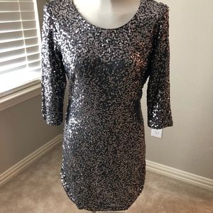 Lauren Conrad never worn dark grey sequin dress